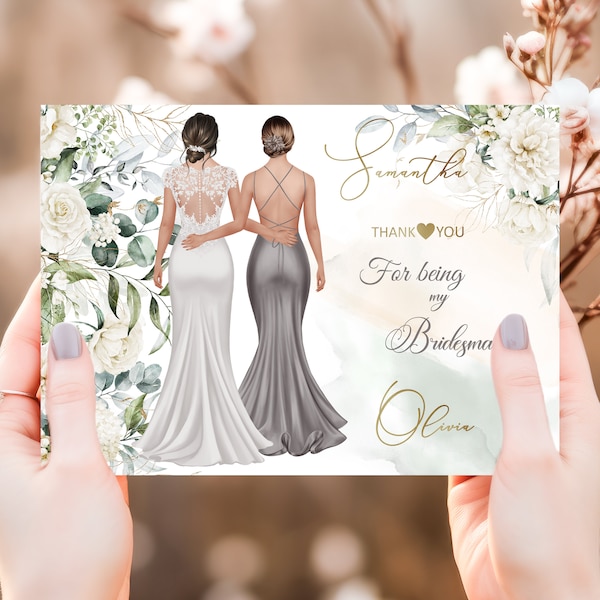 Thank you for being my Bridesmaid Card, Wedding Day Card