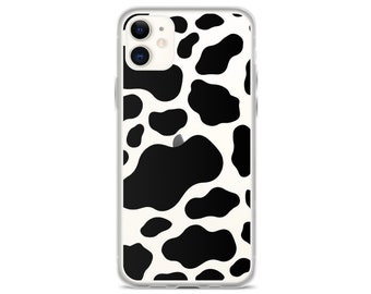 Kuh Print Handyhülle, Animal Print Handyhülle, Trendige iPhone Hülle, Flexible Handyhülle, Schutzmode Hülle, Kuh Print Handyhülle