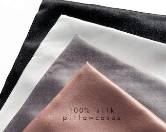 Silk Pillowcase, 100% Mulberry Silk Pillowcase, Grade A Silk, 22 Momme Silk, Standard Size Pillowcase, Envelope Closure, Made In The USA