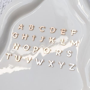 Letterconnector, 14k gold filled, sterlingzilver, initiële connectoren voor permanente sieraden, sieraden maken, op maat gemaakte miniletterbedel