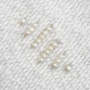 Freshwater Pearl Connector, 14k Gold Filled & Sterling Silver, Connectors For Permanent Jewelry, Bracelet Charms, Handmade Jewelry Making