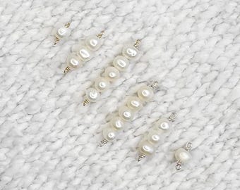 Freshwater Pearl Connector, 14k Gold Filled & Sterling Silver, Connectors For Permanent Jewelry, Bracelet Charms, Handmade Jewelry Making