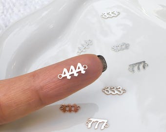 Angel Number Connector, 14k Gold Filled & Sterling Silver, Connectors For Permanent Jewelry, Jewelry Making, Gold Bracelet Connector Charms