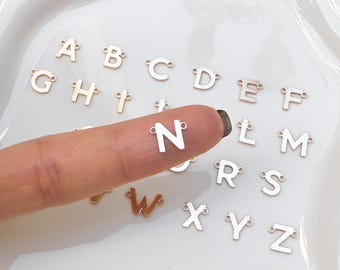 Letter Connector, 14k Gold Filled, Sterling Silver, Initial Connectors For Permanent Jewelry, Jewelry Making, Custom Made Mini Letter Charm