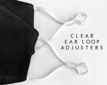 Ear Loop Adjusters, Clear Silicone Ear Loop Stopper for Face Masks, Anti Slip Elastic Tightener, Transparent Cord Adjuster, Mask Cord Locks