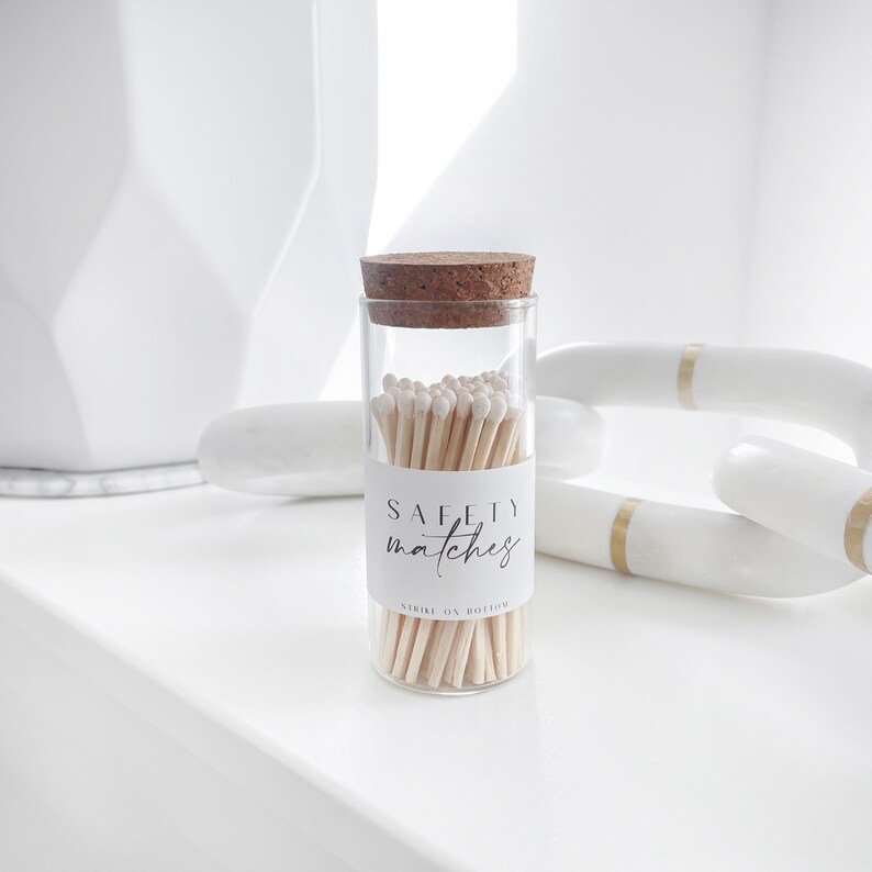 Safety Matches Glass Match Jar With Cork Top Match Holder Etsy