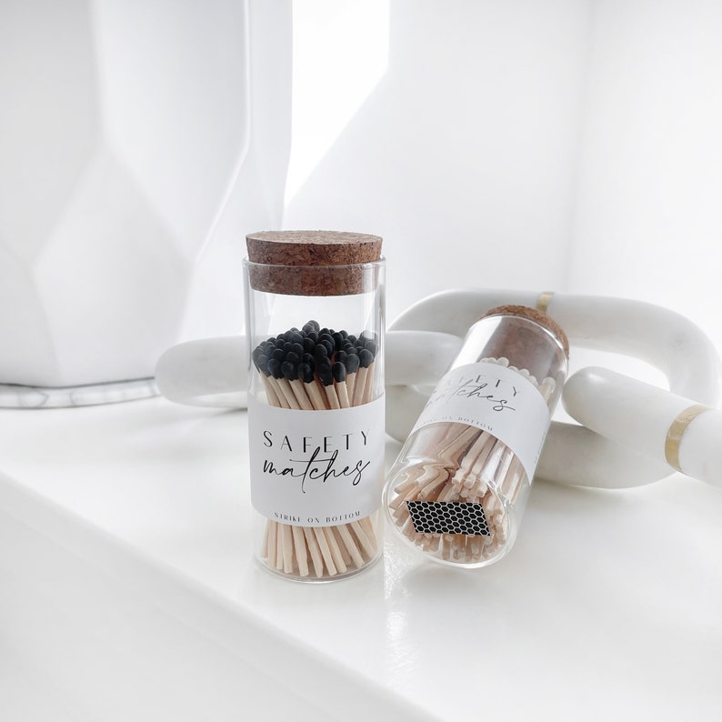 Safety Matches Glass Match Jar With Cork Top Match Holder Etsy