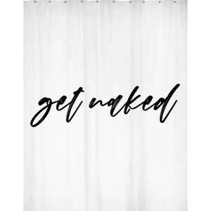 Get Naked Shower Curtain White Shower Curtain Bathroom - Etsy