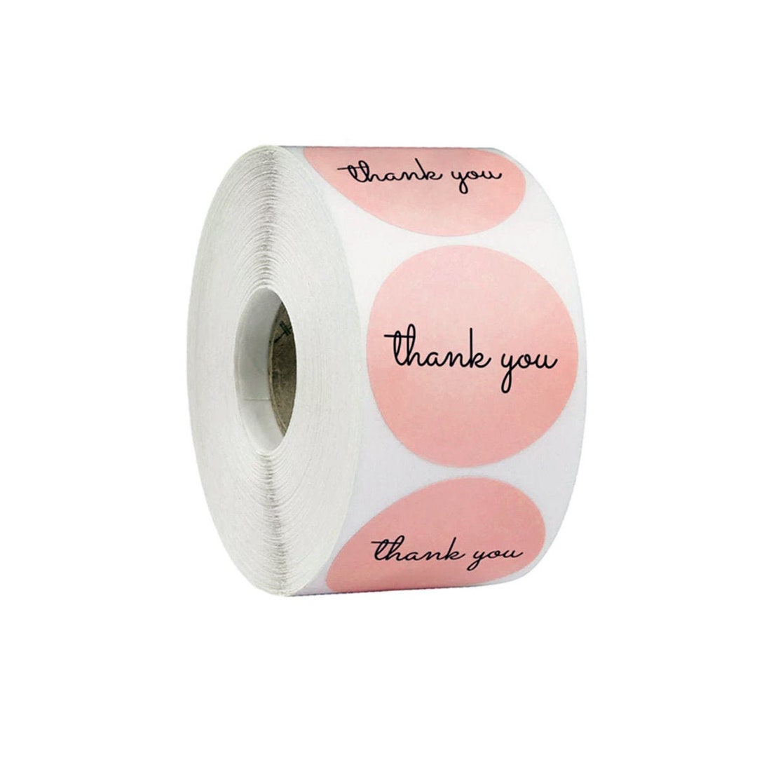 Thank You Stickers Pink Thank You Stickers Shipping Sticker - Etsy