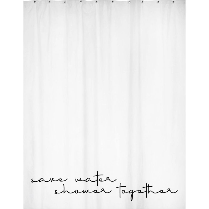 Save Water Shower Together Shower Curtain White Shower Etsy
