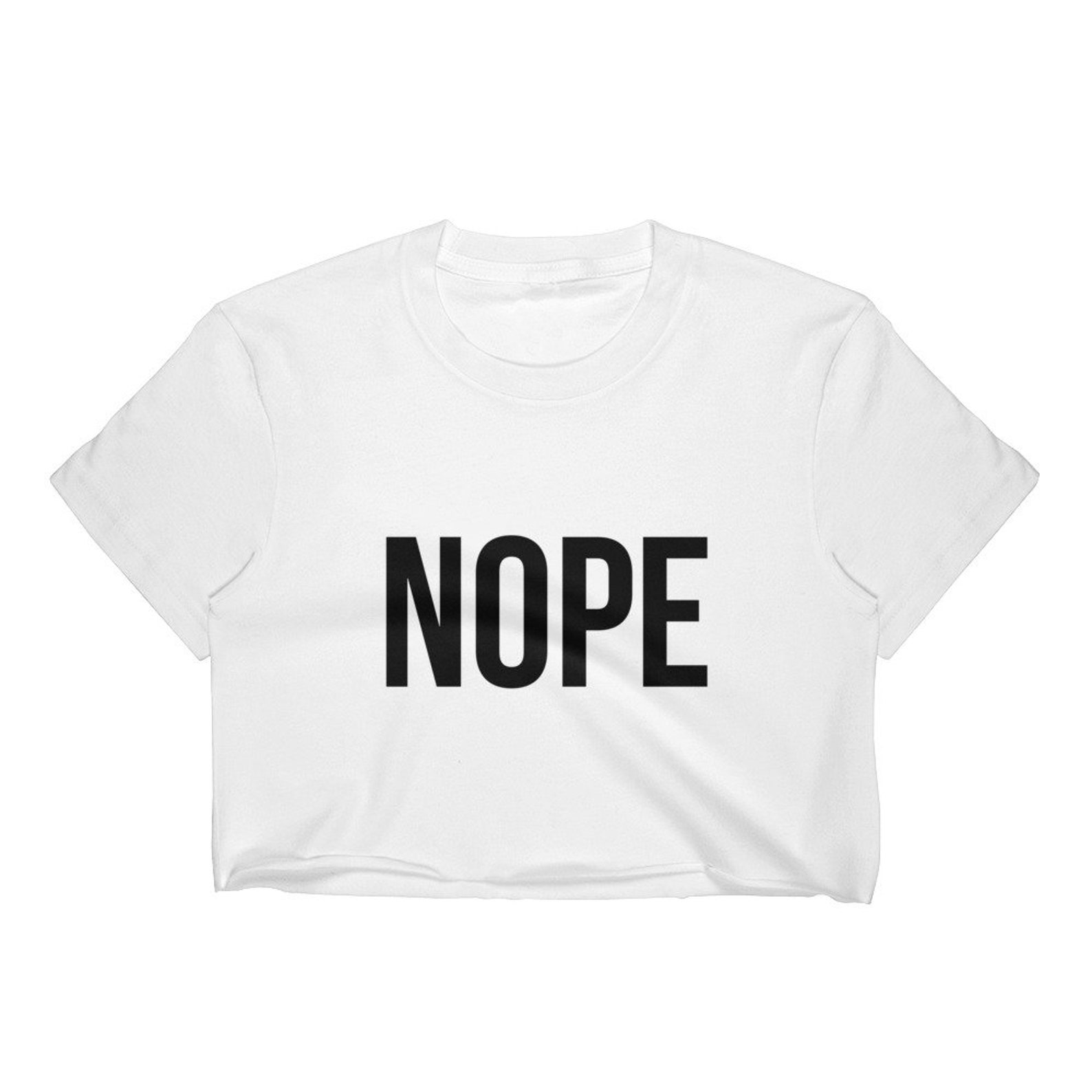 Nope Women's Crop Top Black Crop Tee White T-Shirt Nope | Etsy