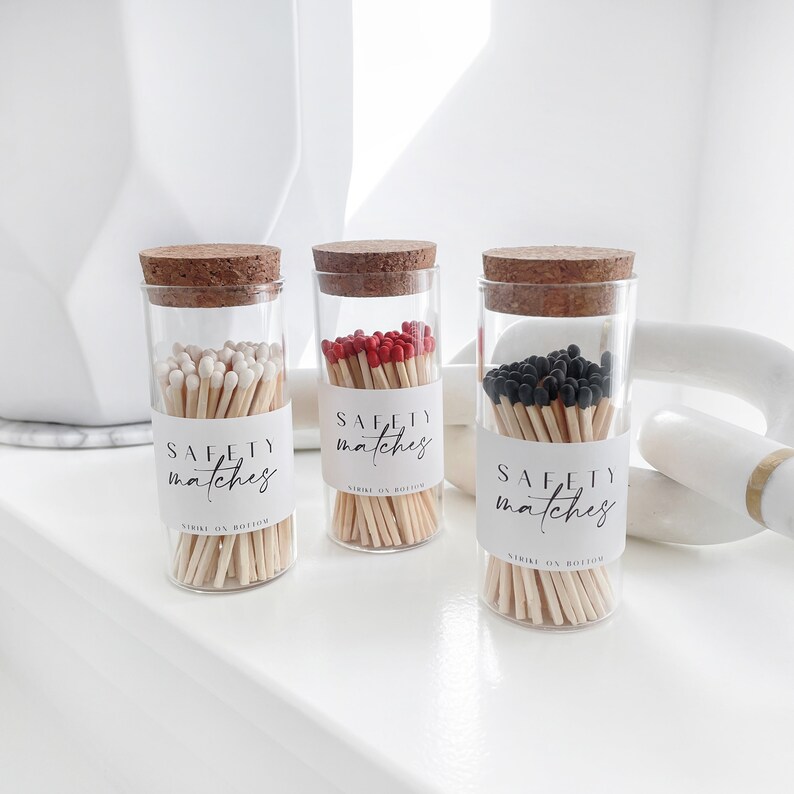 Safety Matches Glass Match Jar With Cork Top Match Holder Etsy