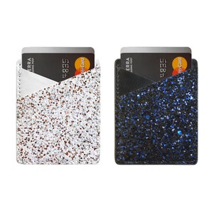Dos soportes de tarjetades de teléfono brillante, billetera de teléfono, bolsillo del teléfono, palo en la cartera, cartera de teléfono adhesiva, cartera de brillo, manga de teléfono vegano