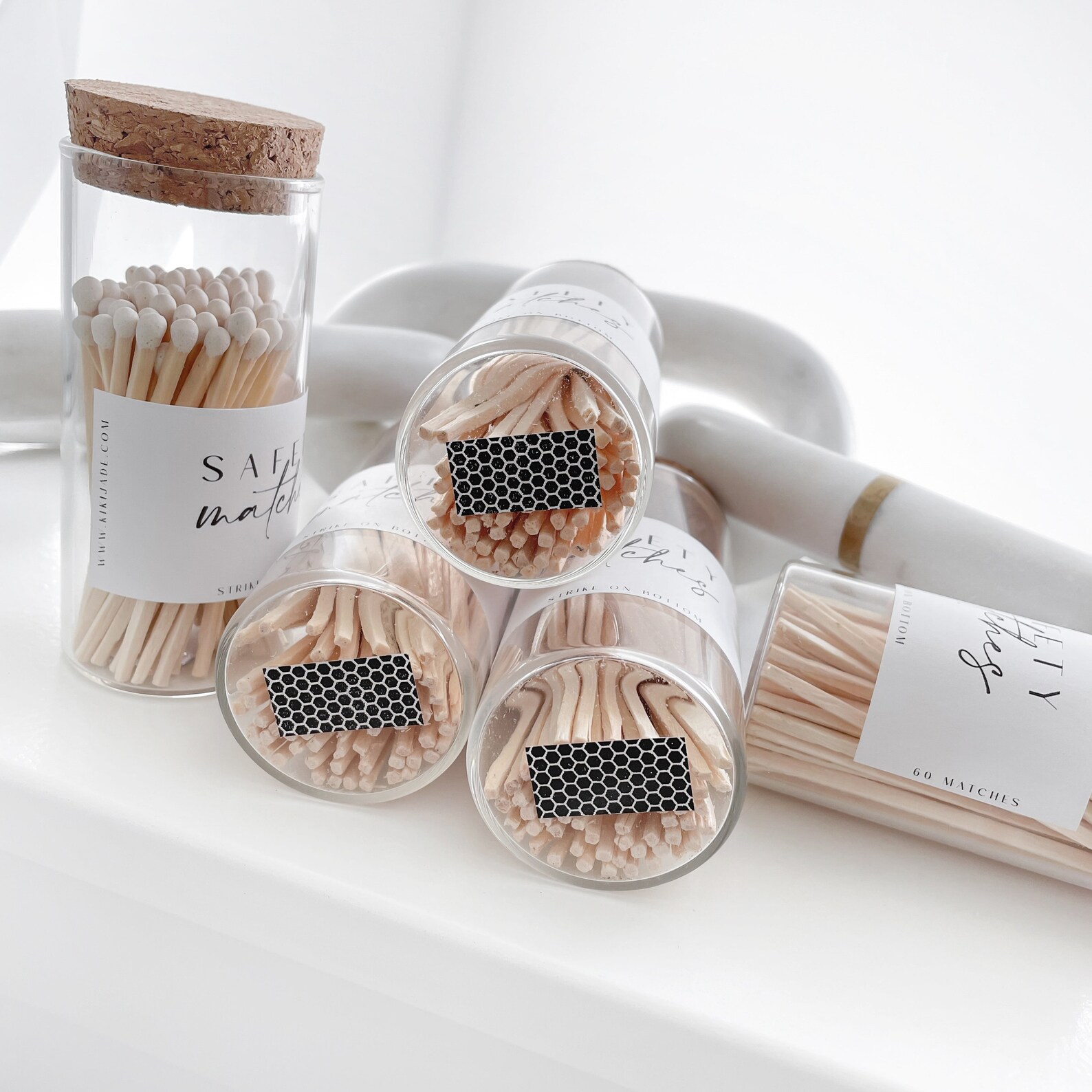 Safety Matches Glass Match Jar With Cork Top Match Holder Etsy