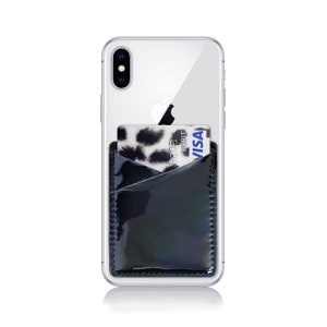 Tarjetero holográfico para teléfono, tarjetero para teléfono, billetera adhesiva para teléfono, bolsillo adhesivo para teléfono, tarjetero, billetera holográfica