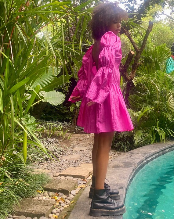 strapless open back dress Fun Fuchsia Mini Dress – Polished Boutique main image 1