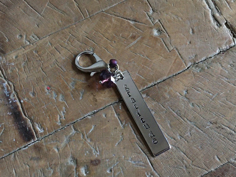 Knitting Charm Hand-Stamped Charm Gratitude Charm gratitude Hand-Stamped Charm Stitch Marker