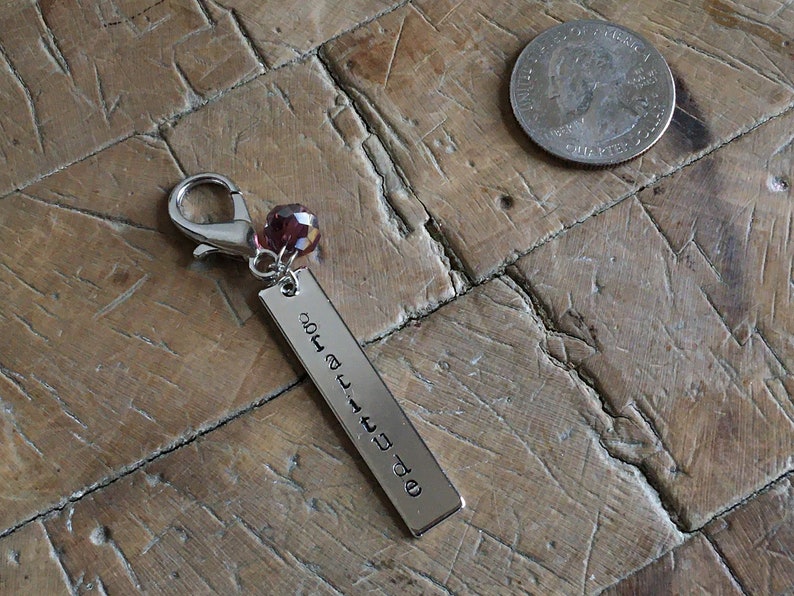 Knitting Charm Hand-Stamped Charm Gratitude Charm gratitude Hand-Stamped Charm Stitch Marker