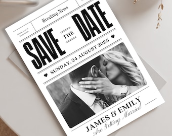 Wedding Newspaper - Wedding Newspaper Template, Newspaper Wedding Program, Newspaper Wedding Template, Newspaper Wedding Invitation