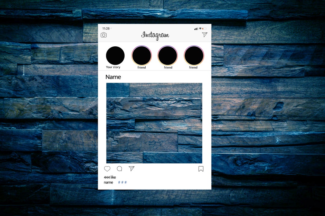 Instagram Photoshop File, Psd, Frame, Selfie Board, Photobooth, Wedding Photo Prop, Digital ...