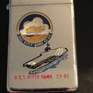 Uss Kitty Hawk Aircraft Carrier Cv 63 Zippo Slim Lighter Etsy