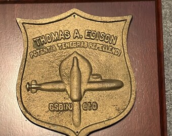 USS Thomas A Edison Submarino SSBN 610 Placa de latón