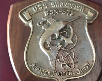 USS Swordfish Submarine SSN 579 Brass Plaque - Etsy