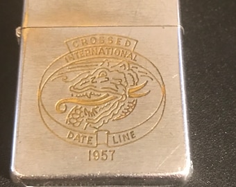 imase　サイン入り　Zippo　ライター Crossed International Date Line Zippo Full Size Lighter Used
