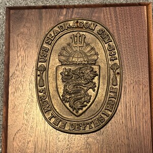 USS Seadragon Submarine SSN 584 Brass Plaque