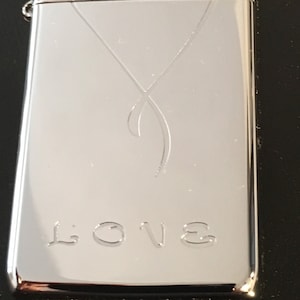 NOS Zippo Engraved LOVE w/heart  -  Slim Zippo Lighter - New