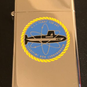 ジッポーSSN-682Tunny USS Tunny Submarine SSN 682 Zippo Slim Lighter - 1980 USED - Etsy