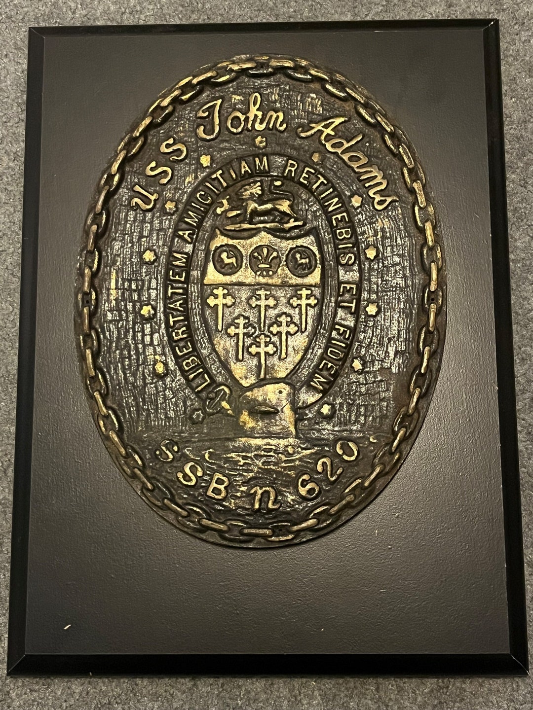 USS John Adams Submarine SSBN 620 Brass Plaque Etsy