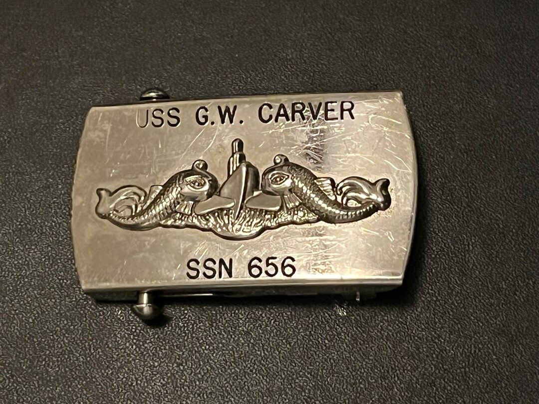 USS George Washington Carver Submarine SSBN 656 Belt Buckle - Used