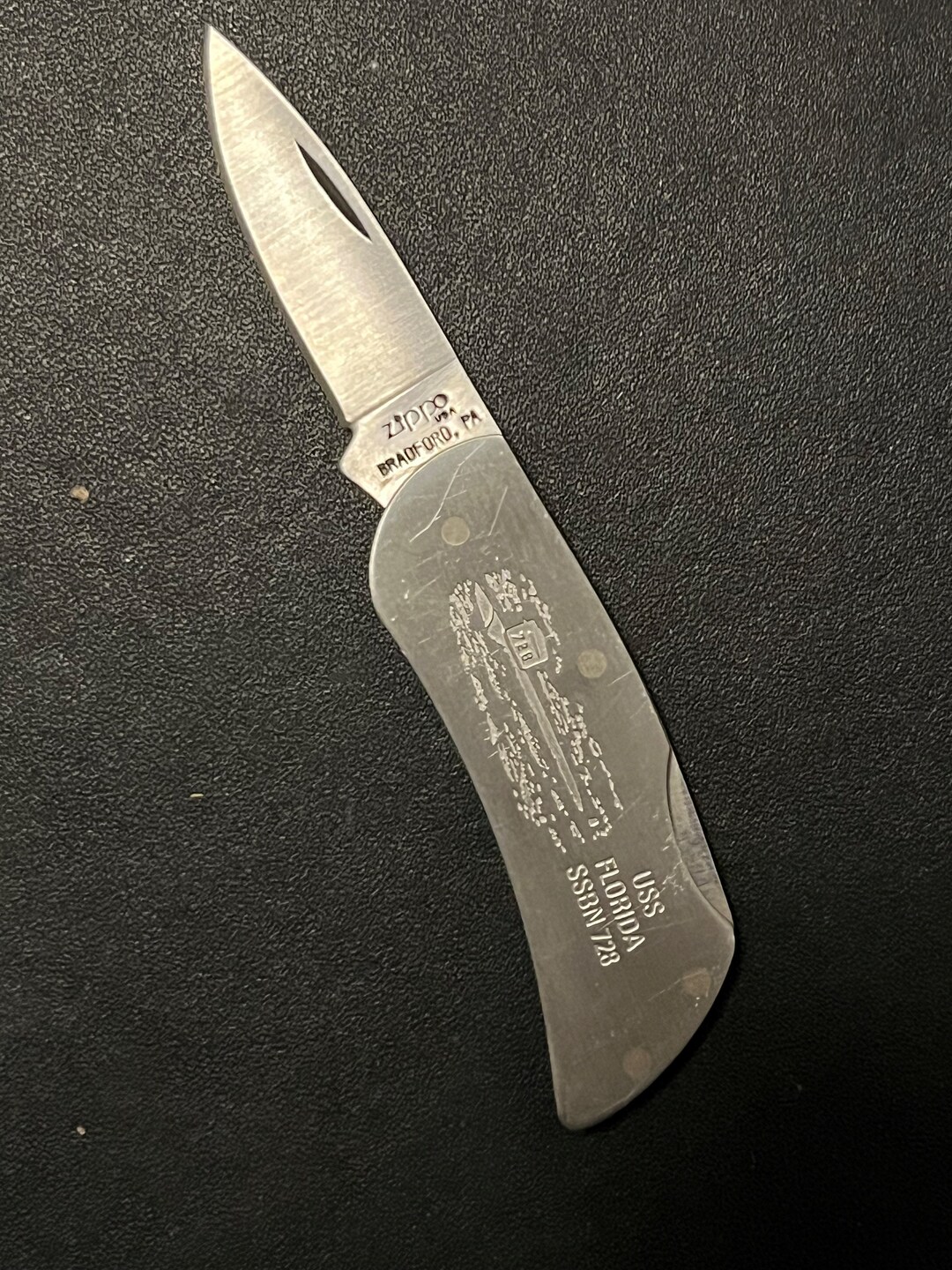 USS Florida Submarine SSBN 728 Zippo Mini Knife Used Etsy