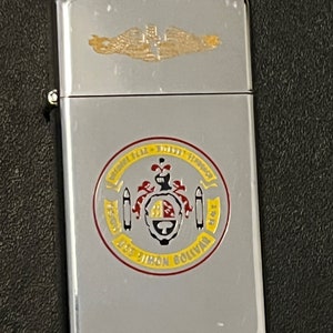 USS Simon Bolivar Submarine SSBN-641 Slim Zippo Lighter 1975 - USED