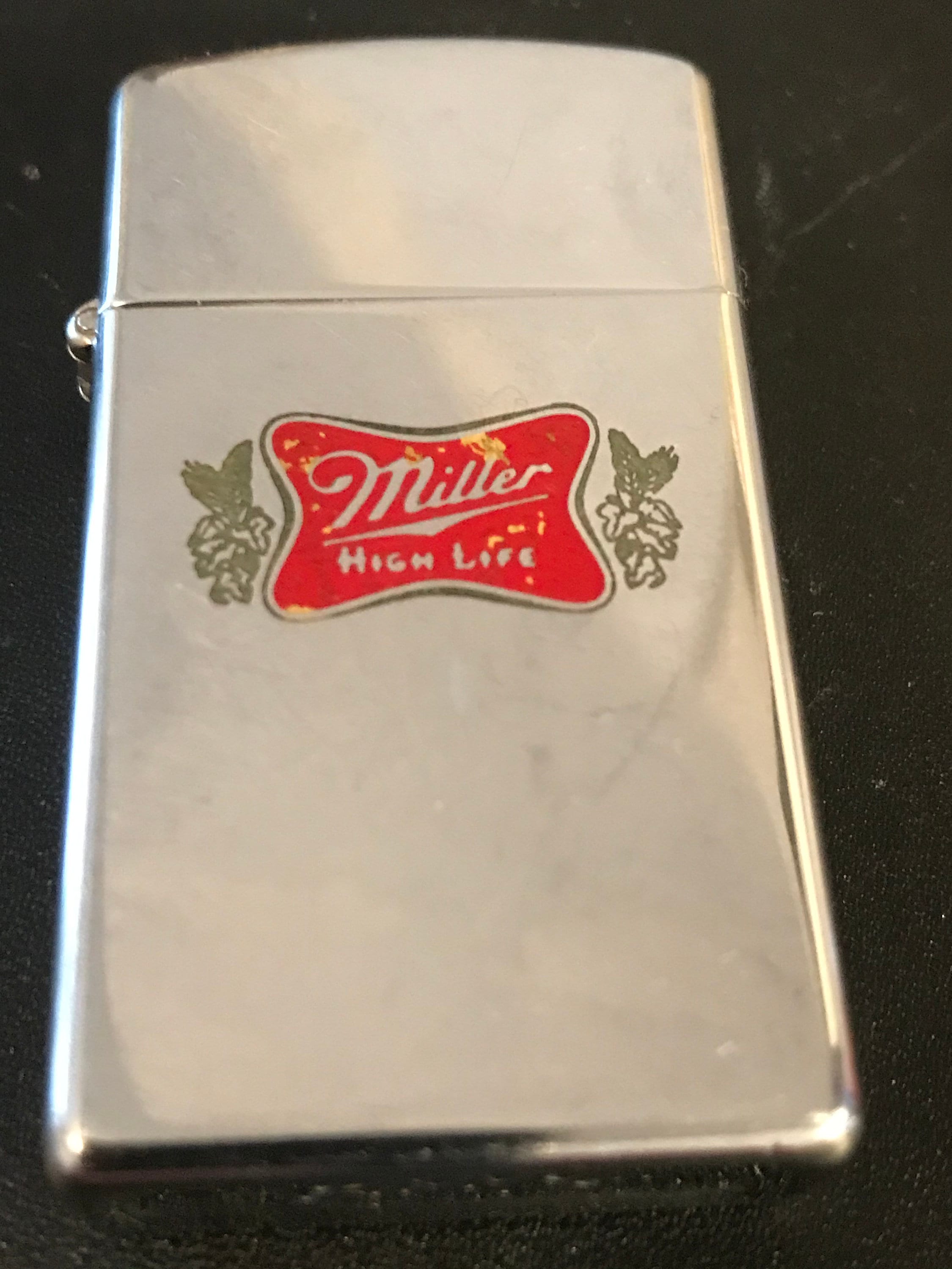 Miller High Life Beer Zippo Slim Advertising Lighter - USED 1978