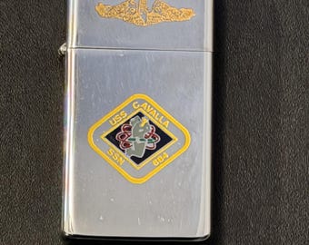 USS Cavalla Submarine SSN 684 Zippo Slim Lighter  - 1972 Used