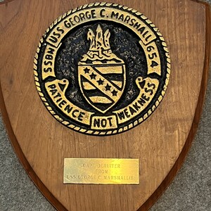 USS George C Marshall Submarine SSBN 654 Brass Plaque