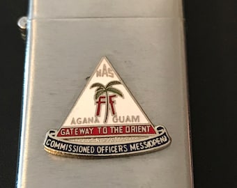 Agana Guam -Commissioned Officer Mess (open) Vulcan Lighter - New in Box 1960&#39;s