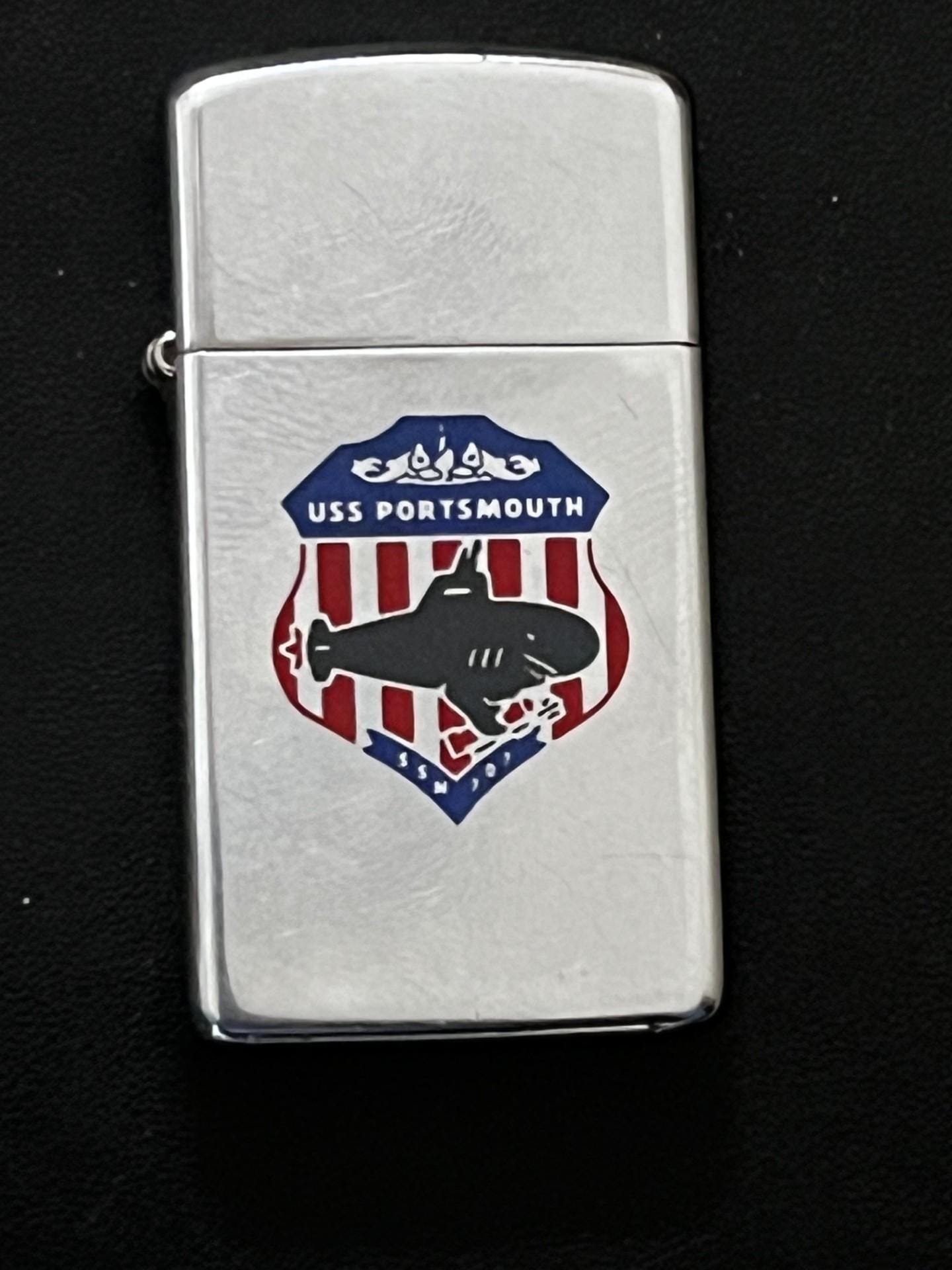 USS Zippo 米軍 USS Portsmouth Submarine SSN-707 Vintage Zippo Slim Lighter