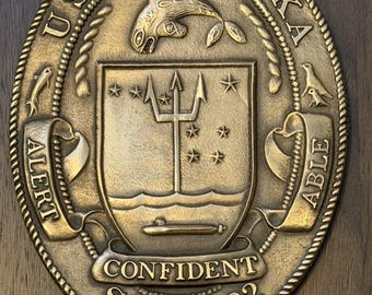USS Alaska Submarine SSBN 732 Brass Plaque
