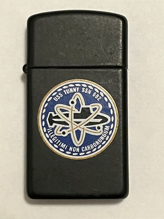 ジッポーSSN-682Tunny USS Tunny Submarine SSN 682 Zippo Slim Lighter - 1988 USED Black