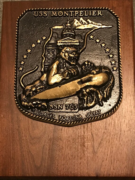 USS Montpelier Submarine SSN 765 Brass Plaque Etsy