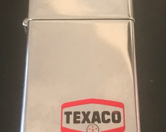 Texaco Oil Company Zippo Slim Advertising Lighter - Used 1978