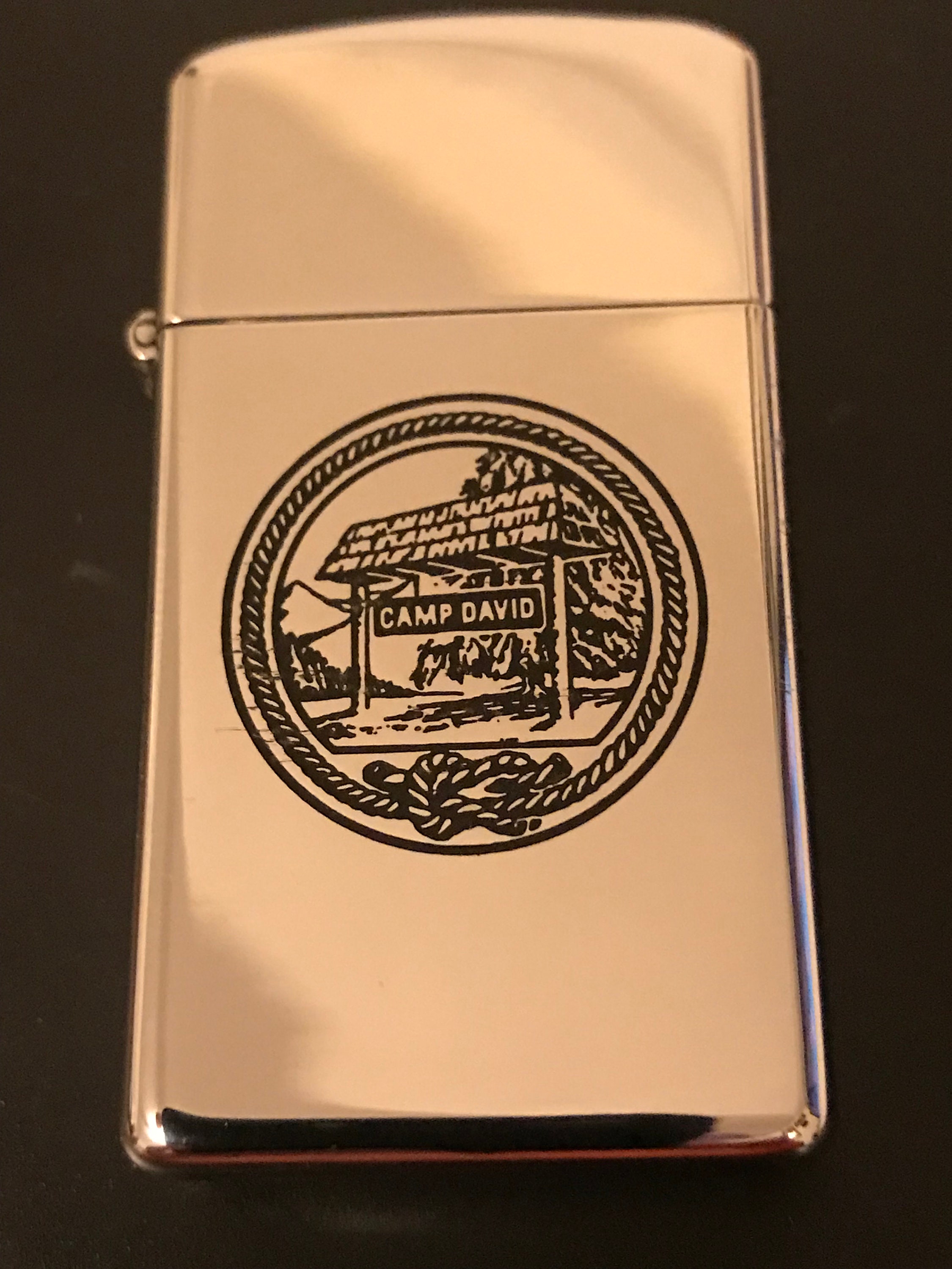NOS Camp David Presidential Retreat Zippo Slim Lighter - NEW 1979