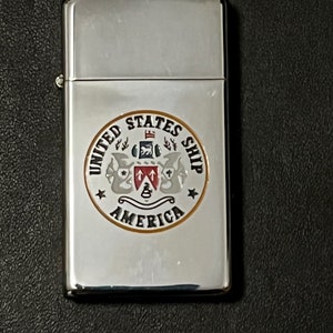 NOS USS America Aircraft Carrier CVA-66  Zippo Slim Lighter - 1982