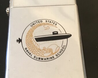 USS Tunny Submarine SSN 682 Zippo Slim Lighter - 1988 USED Black
