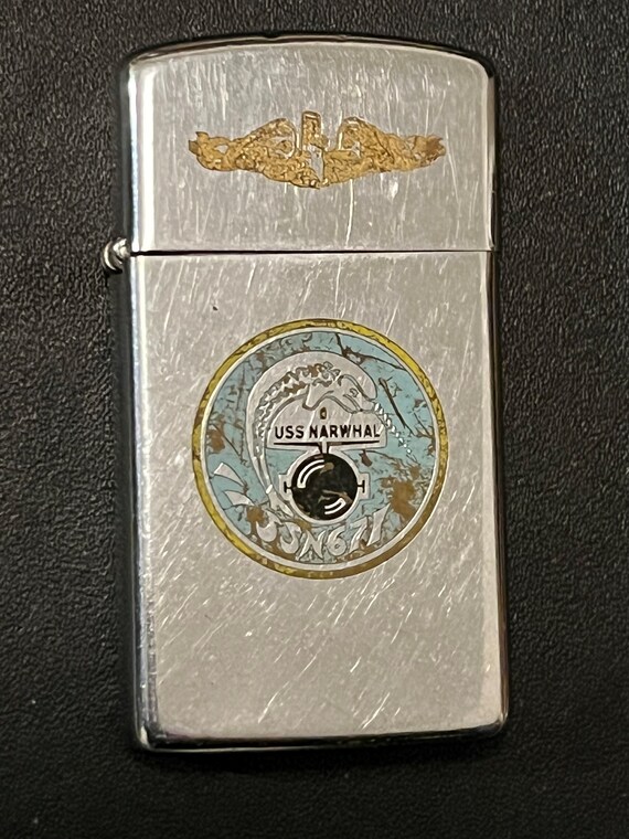 USS Narwhal Submarine SSN 671 Zippo Slim Lighter USED - 1982 - Etsy