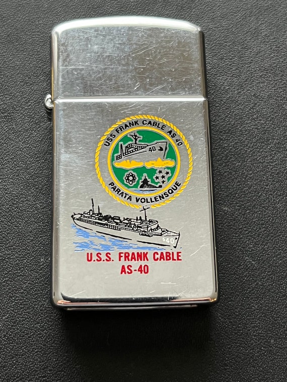 USS Cable Submarine Tender AS-40 Zippo Slim Lighter 1991 - Etsy