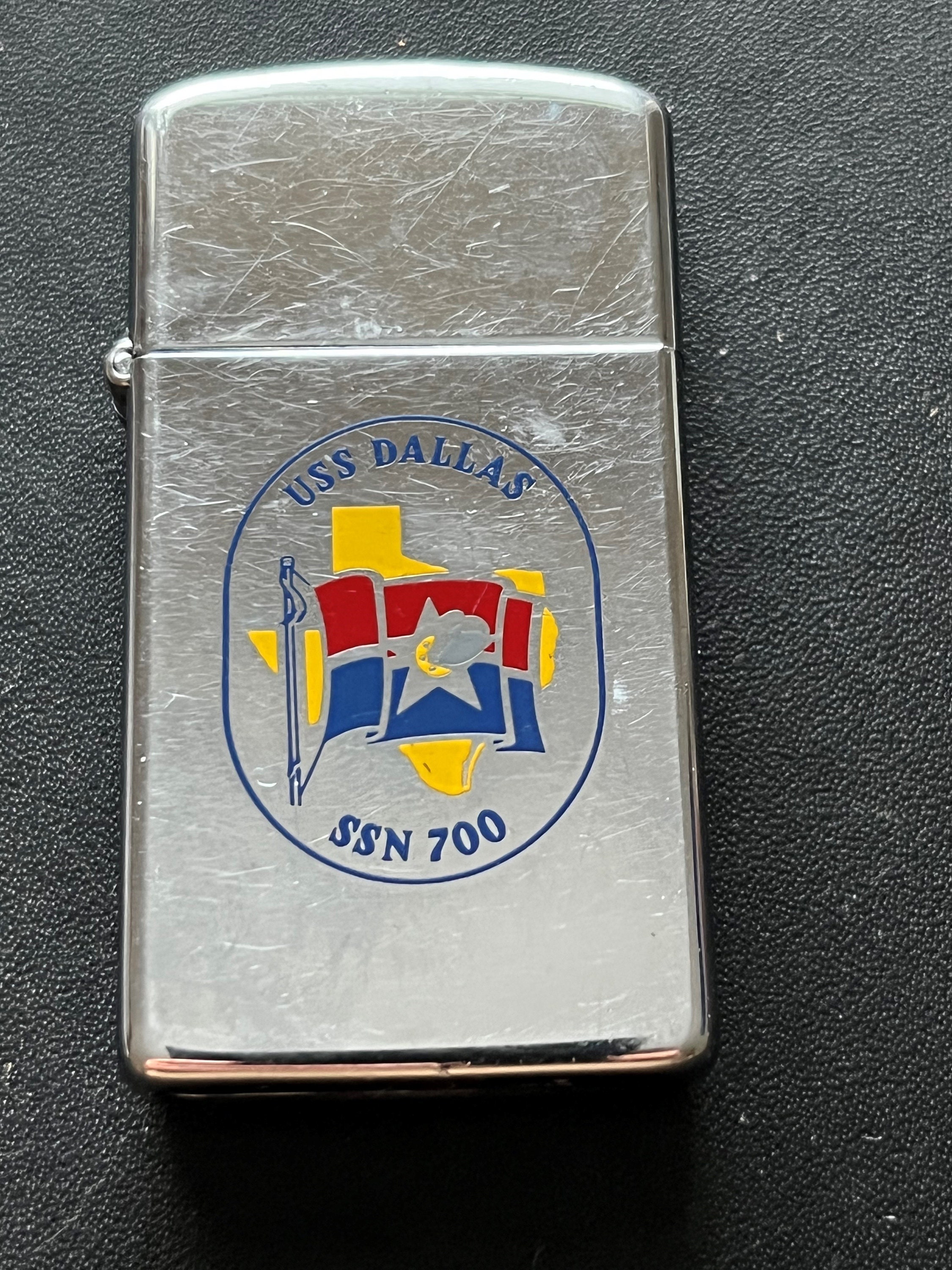 USS Dallas Submarine SSN 700 Zippo Slim Lighter - Used 1989 - Etsy